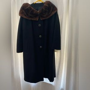 Vintage Best & Company Wool Coat with Peter Pan Mink Fur Collar